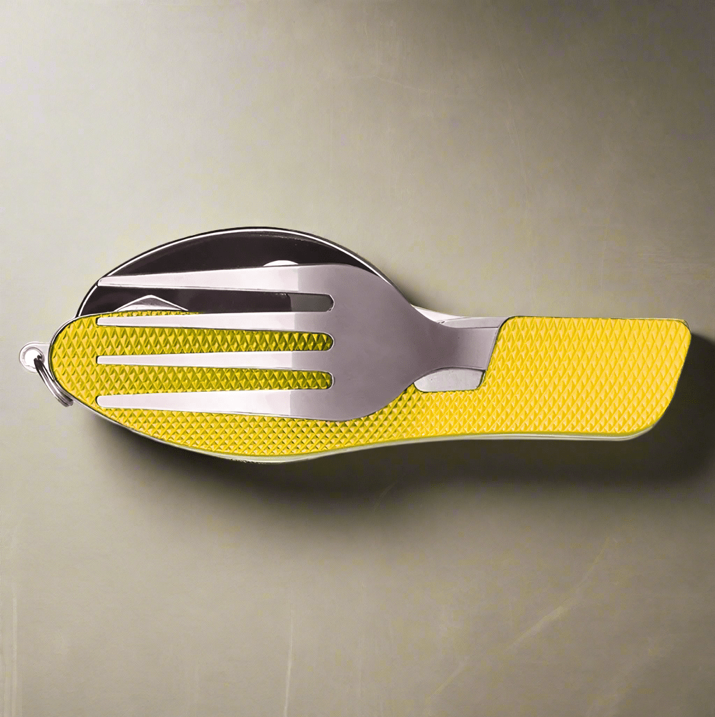 Couteau Suisse - FoldableTablewareSet™ - Jaune - Bonheur du Camping