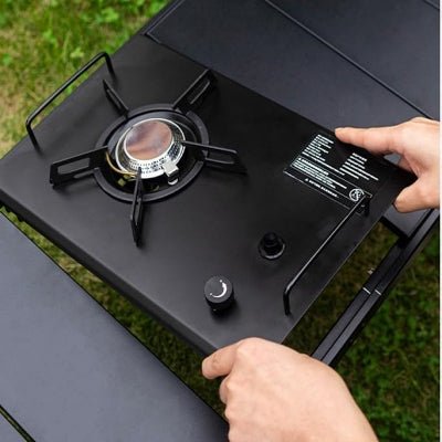 Réchaud à gaz camping - CampGasStove™ - Noir - Bonheur du Camping